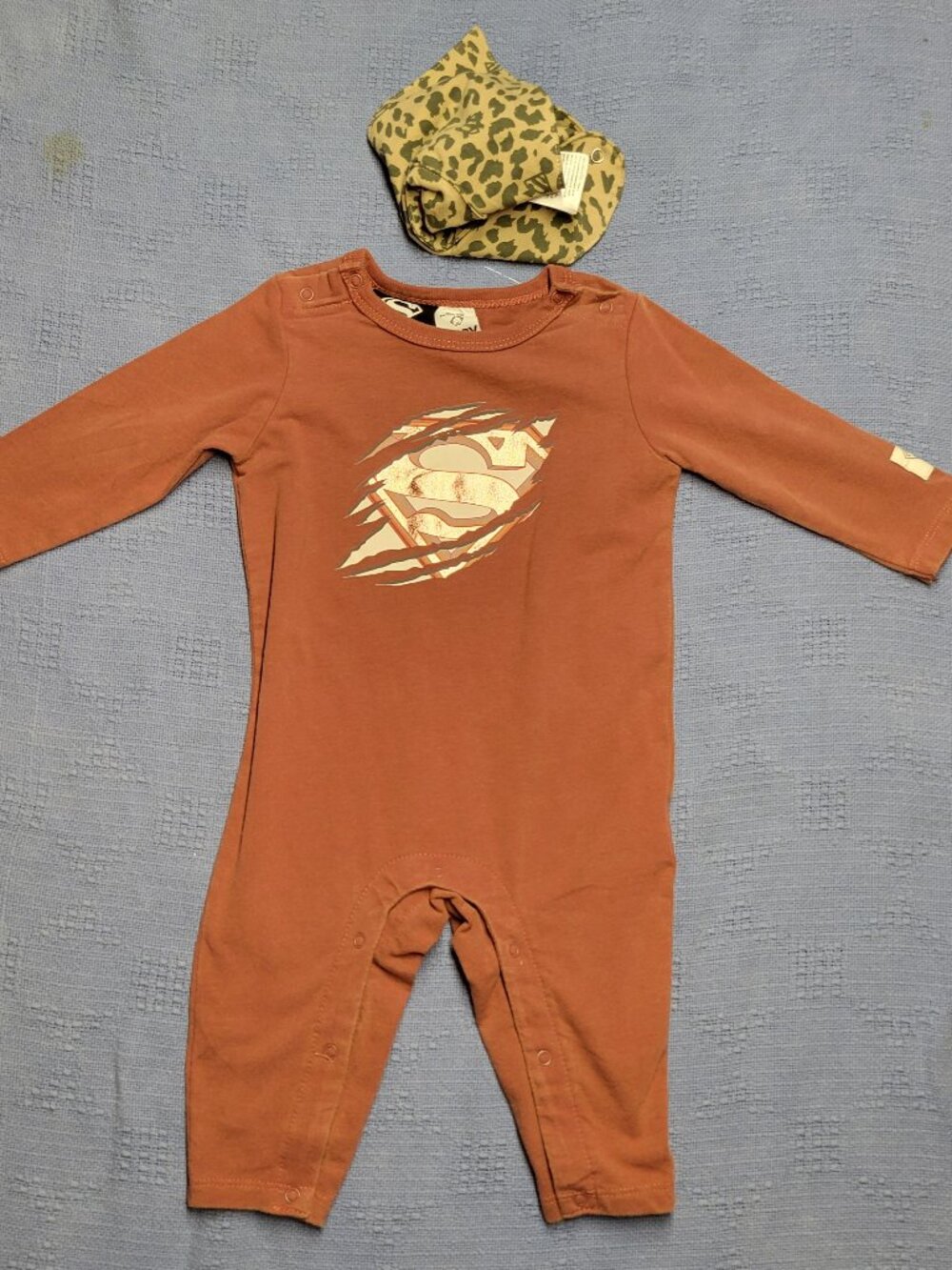 Infant boys jumpsuit, Cotton on Baby, size 3/6 months. Rust colored, new with t